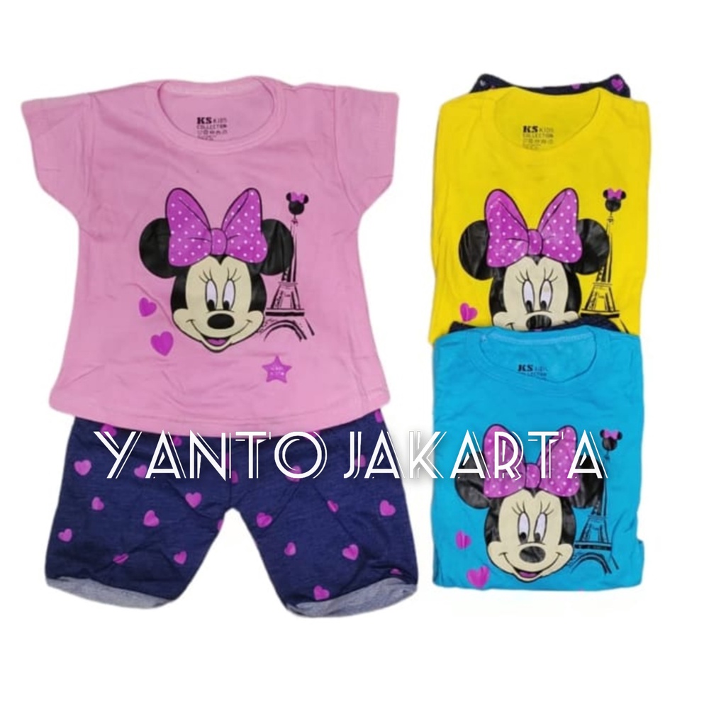 BAJU ANAK PEREMPUAN SETELAN MINNIE 1-2 TAHUN