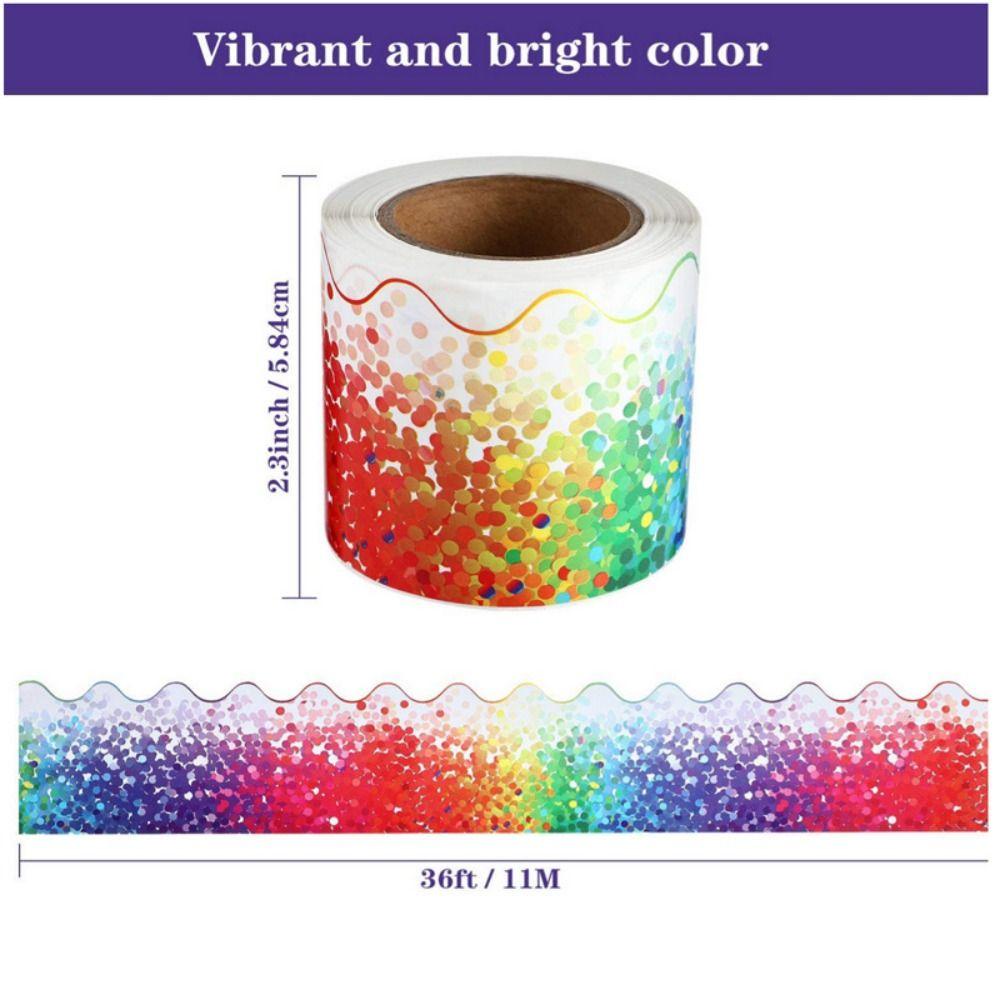 Populer Borders Stiker Perekat Diri Kelas Colorful Dot Border Trim