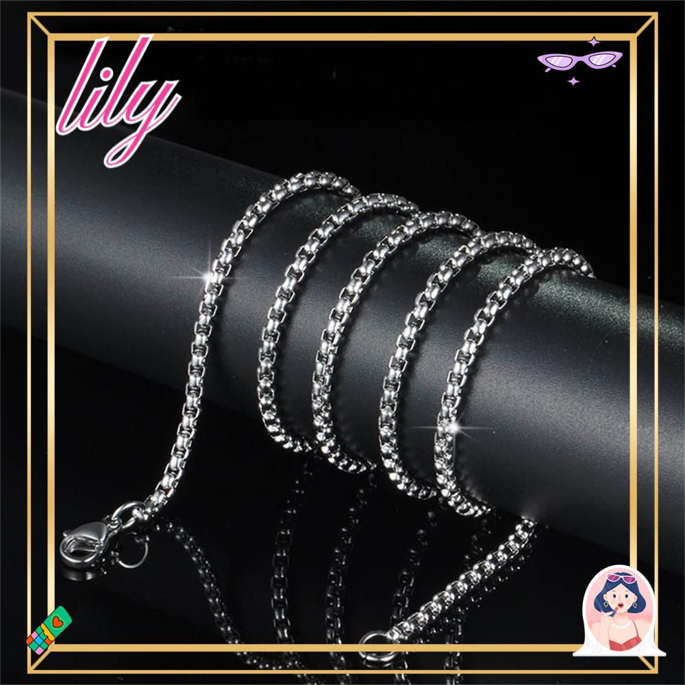 Lily Kalung Stainless Steel Pesta Wanita Pria Hip Hop Statement