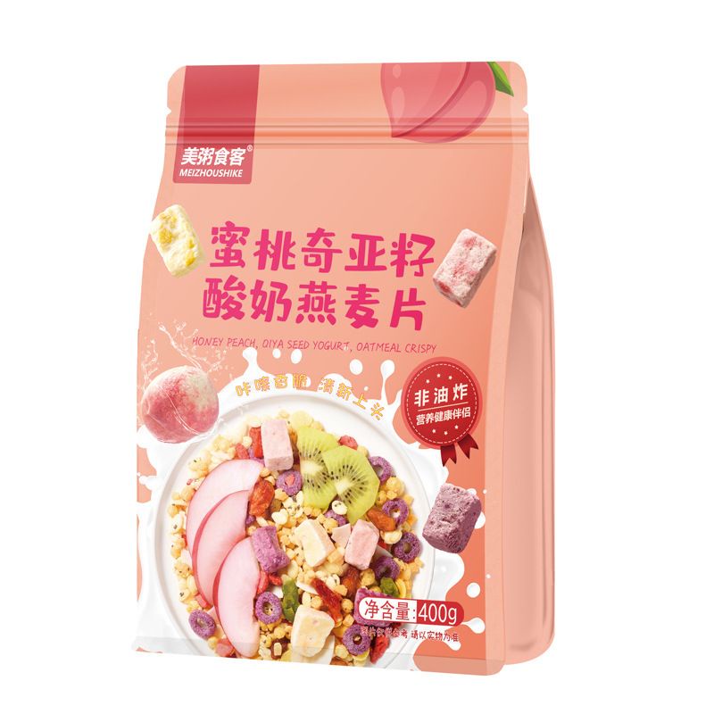 

MZK Honey Peach Qiya Seed Yogurt Oatmeal Sachet Makanan Sehat Sarapan Sehat