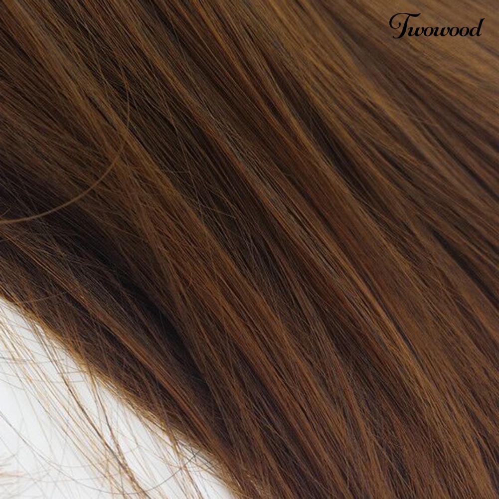 Twowood Wig Keriting Panjang Serat Coklat Suhu Tinggi Wanita Pesta Sopak Dengan Hairnet