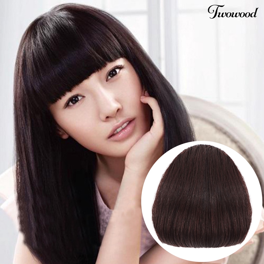 Twowood Wig Breathable Halus Serat Suhu Tinggi Tumpul Depan Fringe Wig Untuk Anak Perempuan