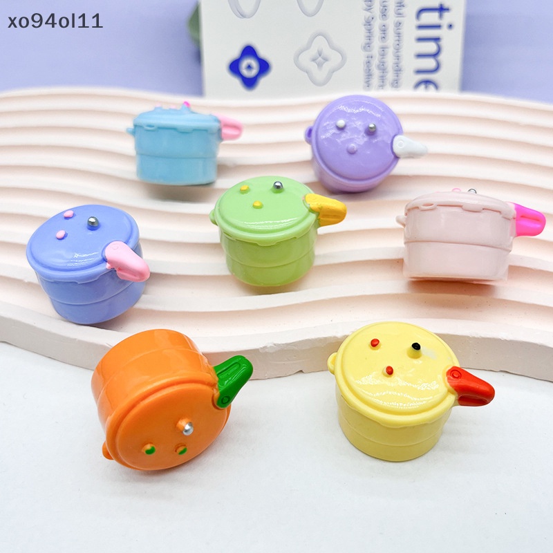 Xo 2 Pcs 1:12 Rumah Boneka Miniatur Pressure Cooker Ornamen Warna Pot Aksesoris Rumah Boneka Lanskap Mikro Dekorasi Mainan OL