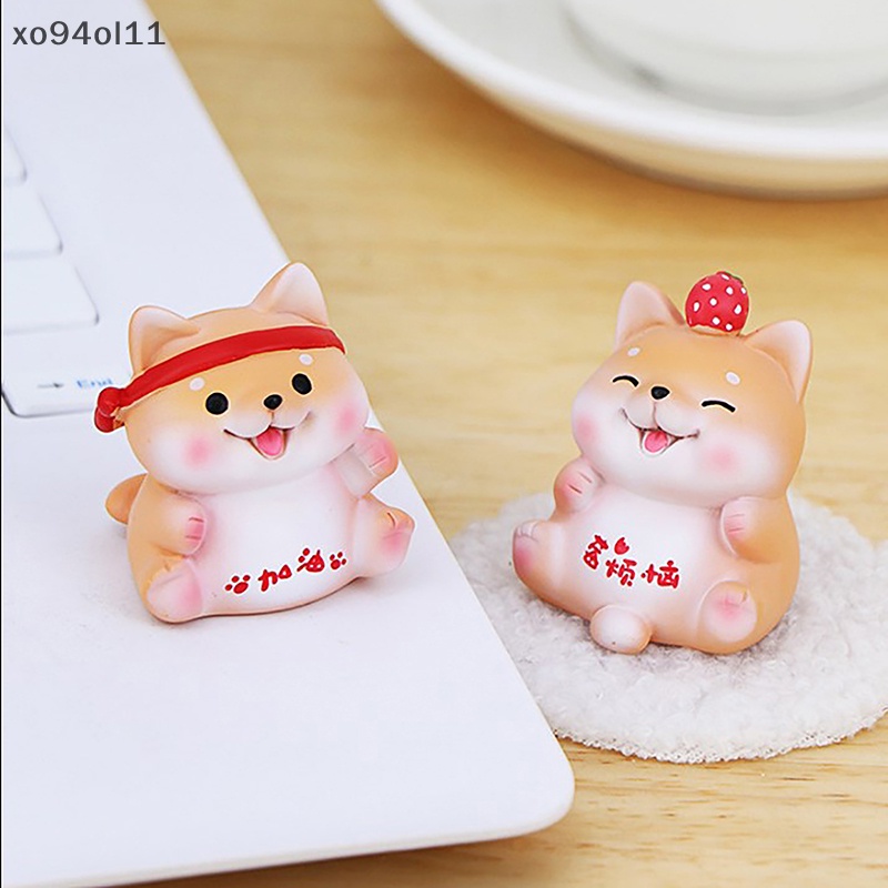 Xo Resin Lucky Dog Miniatur Patung Peri Ornamen Taman Hadiah Interior Mobil Kue Aksesoris Dekorasi Rumah OL