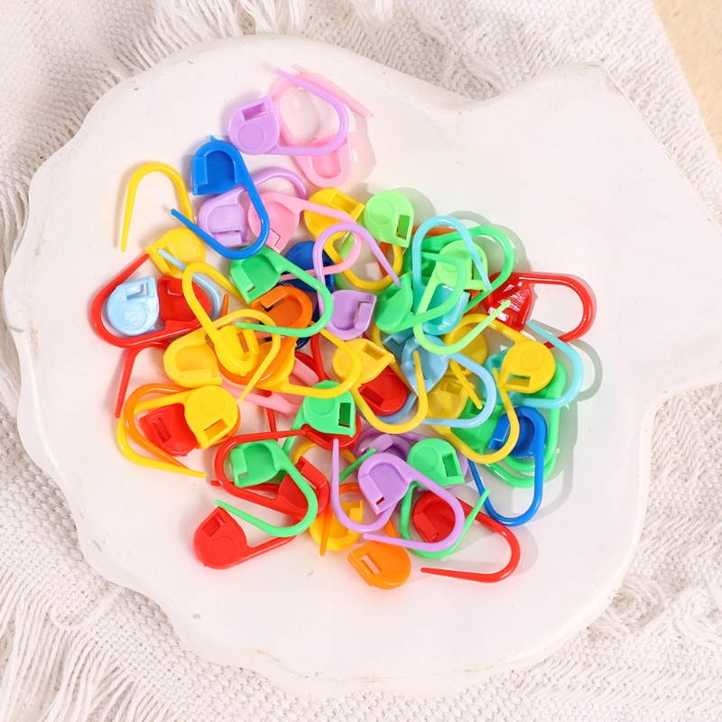 50pcs Klip Crochet Kecil Plastik Warna Campur Locking Stitch Marker Alat Rajut Sweater Jarum Pin Kait DIY Alat Jahit