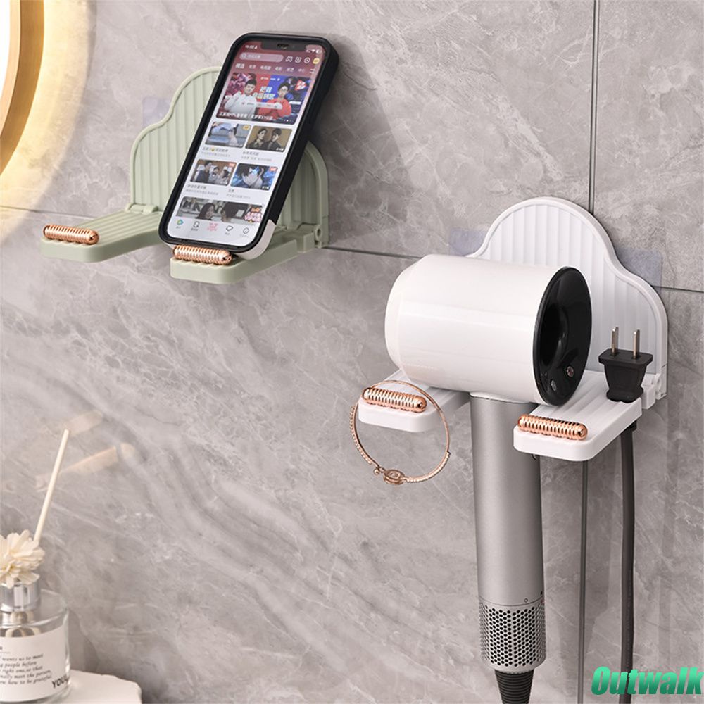 Dryer Pemegang Pengering Rambut Kamar Mandi Rak Penyimpanan Pengering Rambut Gratis Rak Penyimpanan Pengering Rambut Terpasang Di Dinding Braket Penyimpanan Pengatur Kamar Mandi