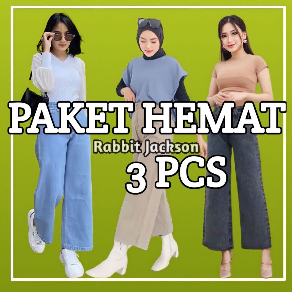 3 PCS PAKET HEMAT KULOT JEANS