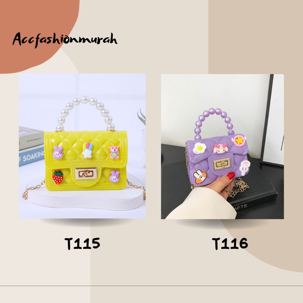 AFM Tas Selempang Wanita Tas Jelly Mini dengan 2Model Berbeda &amp; Motif Karakter 3d