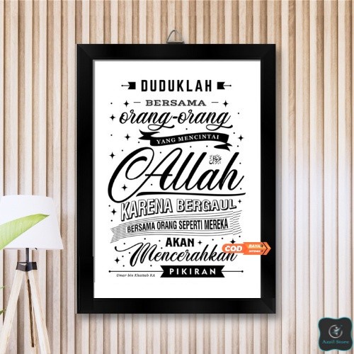 Promo Termurah Poster Qoutes Kayu MDF Sayyidina Umar bin Khattab RA By Al'Faris Dekor