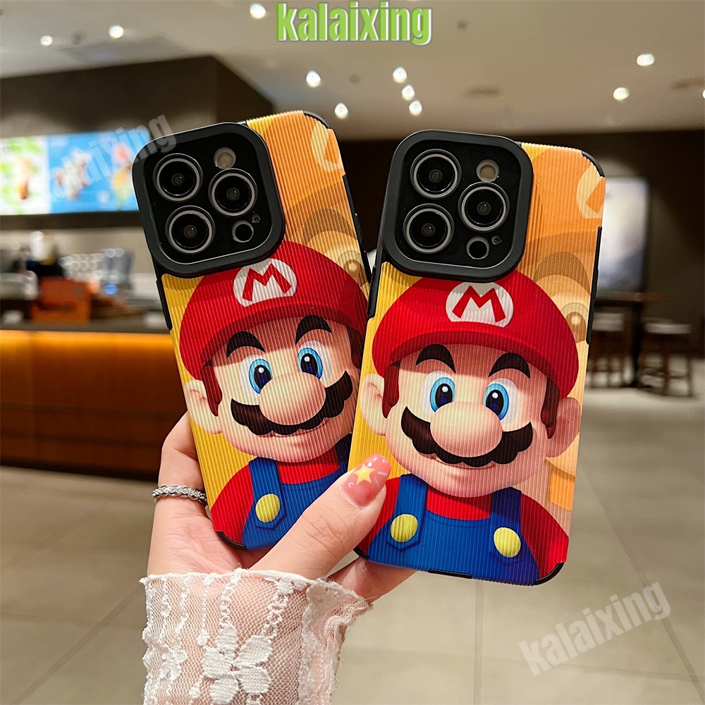 IPHONE Casing Kulit Super Mario Untuk Iphone11 12 13 14 Pro Max14 Plus Xs Max X XR 7 8 Plus Sarung Belakang Lembut