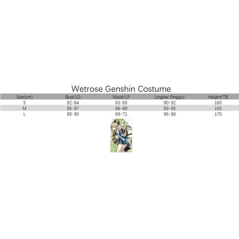 【Wetrose】 Genshin Impact Inazuma Kirara Cat Girl Cosplay Costume Kostum Set Wanita Cute Kawaii