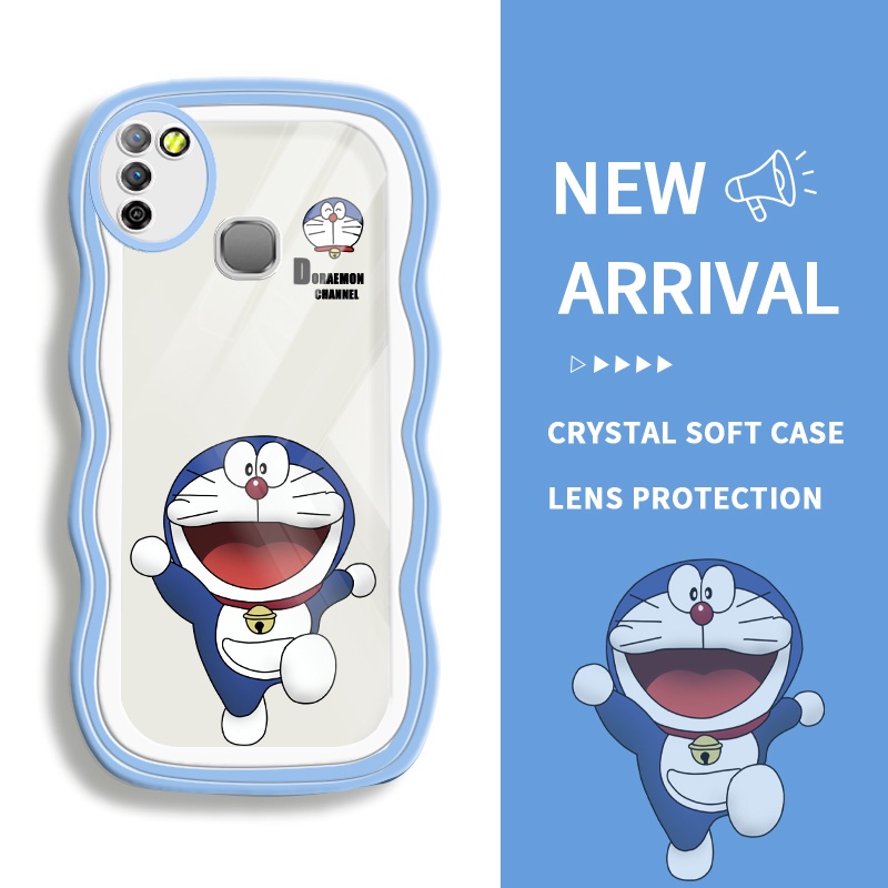 DSINY Case Infinix Smart 5 Smart 4 4C Smart 6 Plus Hot 10 Lite SoftCase Hp Doraemon yang lucu Silikon Bingkai Bergelombang Transparan Casing