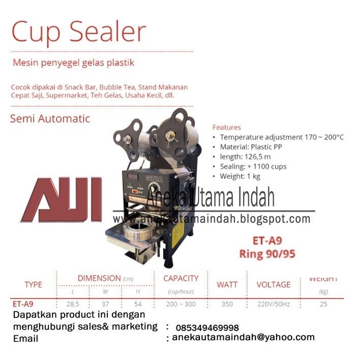 KHUSUS GOJEK GETRA Et-a9 Automatic Cup Sealer Penyegel Cup Otomatis