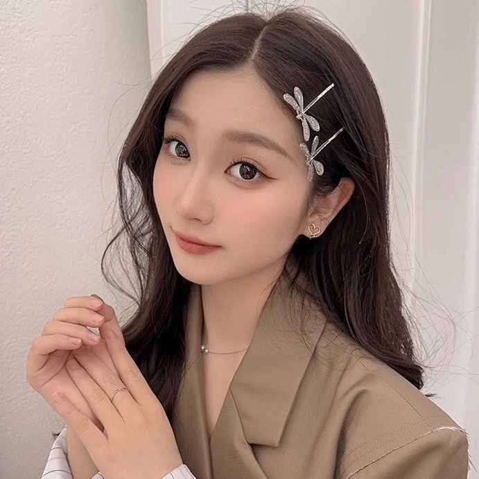 4 /2 Pcs/Set Perak Capung Ular Berbentuk Klip Rambut Gadis Berlian Imitasi Alloy Jepit Rambut Klip Samping Wanita Aksesoris Rambut