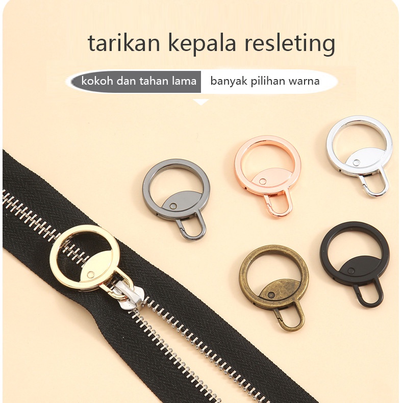 10pcs Buah Penarik Ritsleting Tab Tarik Yang Kepala Resleting Universal Aksesoris adjustable bisa dicopot pasang untuk Tas, Sepatu, Baju, Jaket, dll