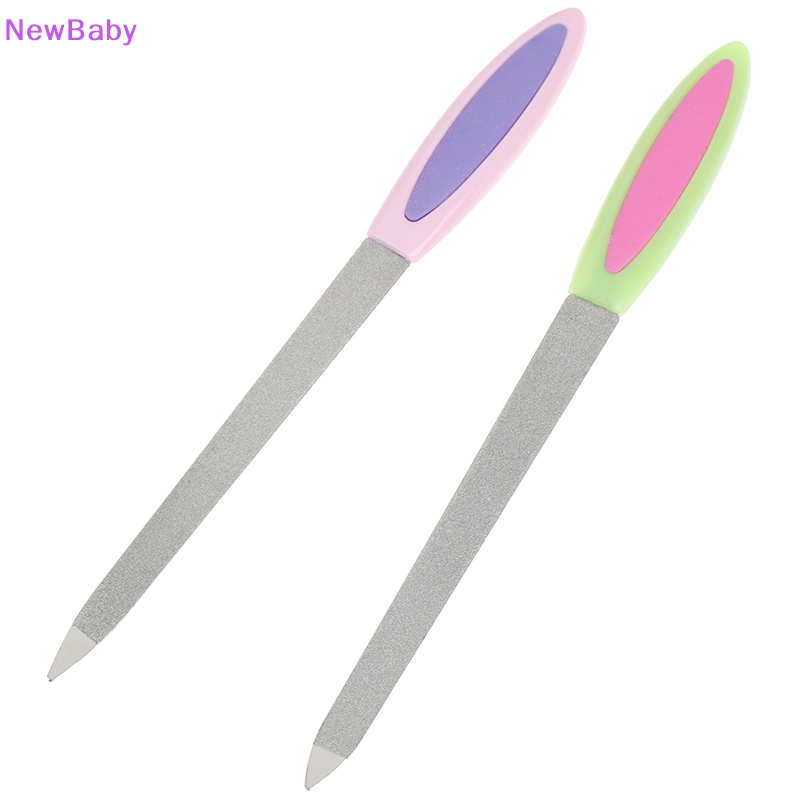 Newbaby Double Sides Metal Nail File Buffer Batang Gerinda Scrub Manicure Pedicure Tools ID