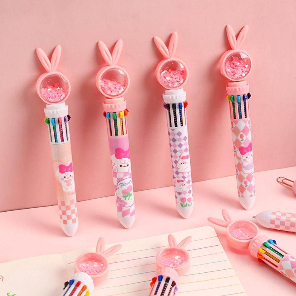 Lanfy Pulpen Aneka Warna Gambar Kawaii Lucu Tulisan Bentuk Kelinci Bolpoin Cepat Kering Untuk Alat Tulis