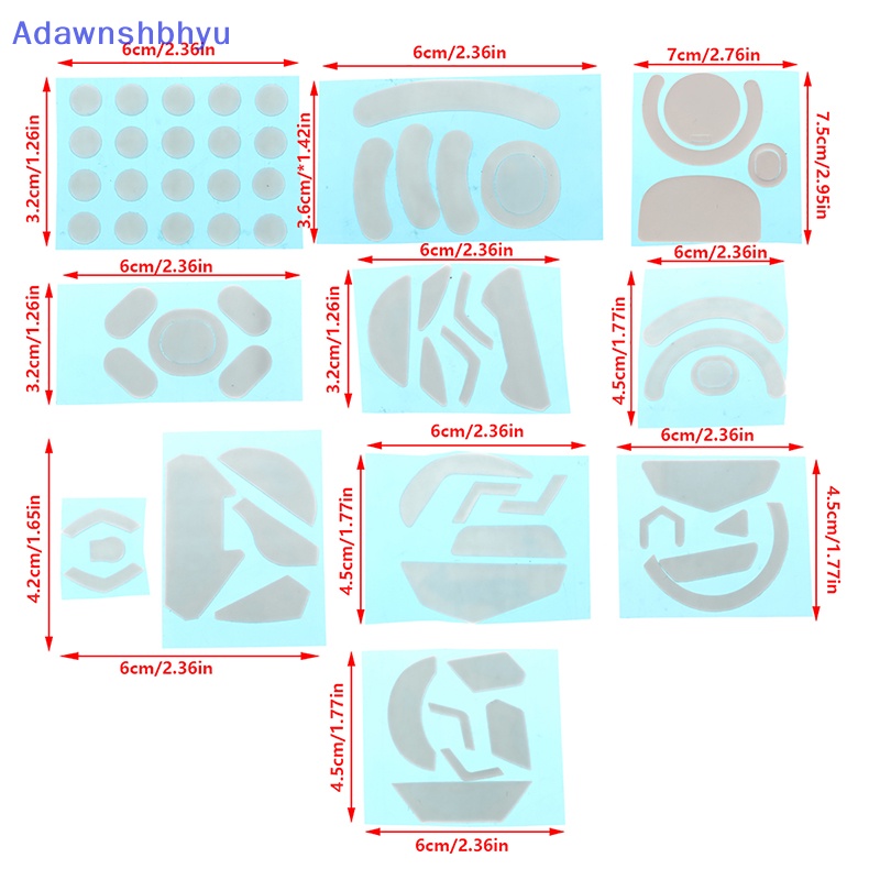 Adhyu Universal 1lembar Alas Kaki Anti Aus Tidak Licin Teflon Bawah Mouse Sticker ID