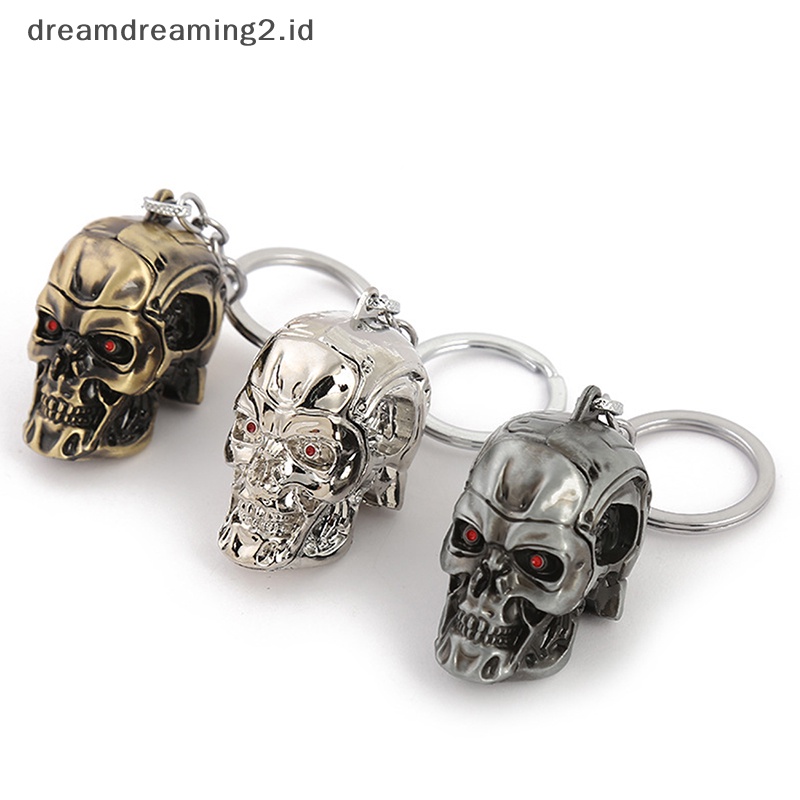 (drea) Vintage Charm Terminator Tengkorak Kepala Gantungan Kunci Fashion Liontin keyring Kunci Mobil //