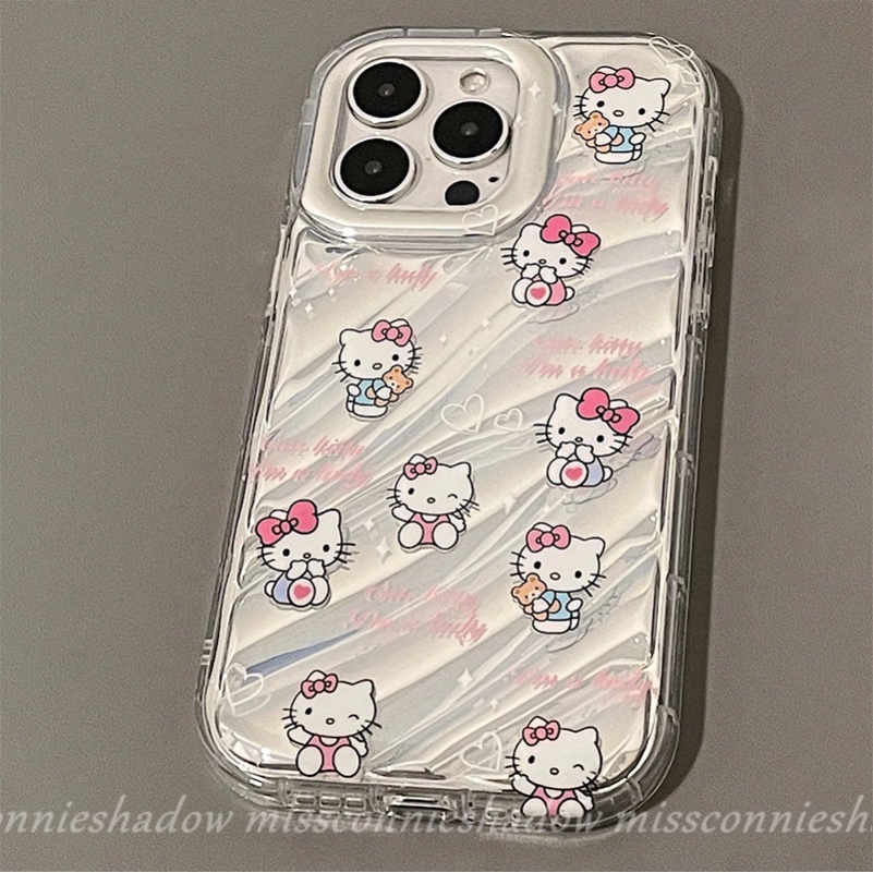 Keypad Case Numerik Vintage Kreatif Kompatibel Untuk IPhone XR 7Plus14 13 11 12 Pro MAX 8 6 6S Plus X XS MAX SE 2020kartun Lucu Hello Kitty 3D Stereo Corrugation Color Card Cover