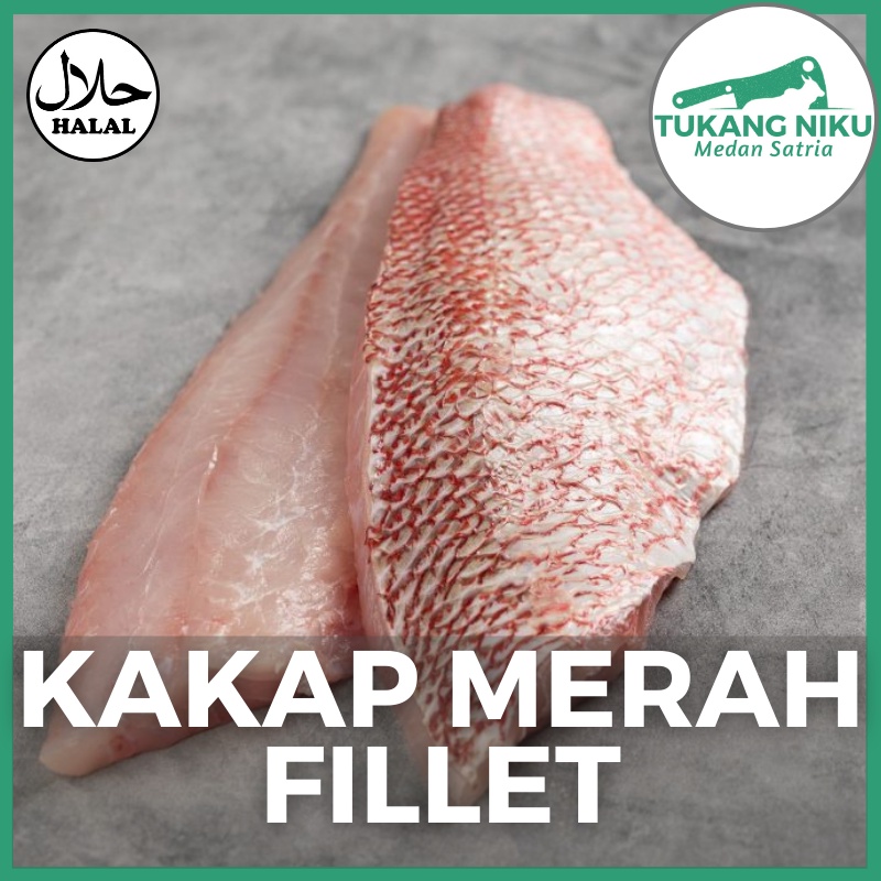 

KAKAP FILLET MERAH - IKAN SEGAR FROZEN FRESH BEKU KUPAS BERSIH MENTAH SEAFOOD PUTIH FILET STEAK BEKASI KG GRAM GR