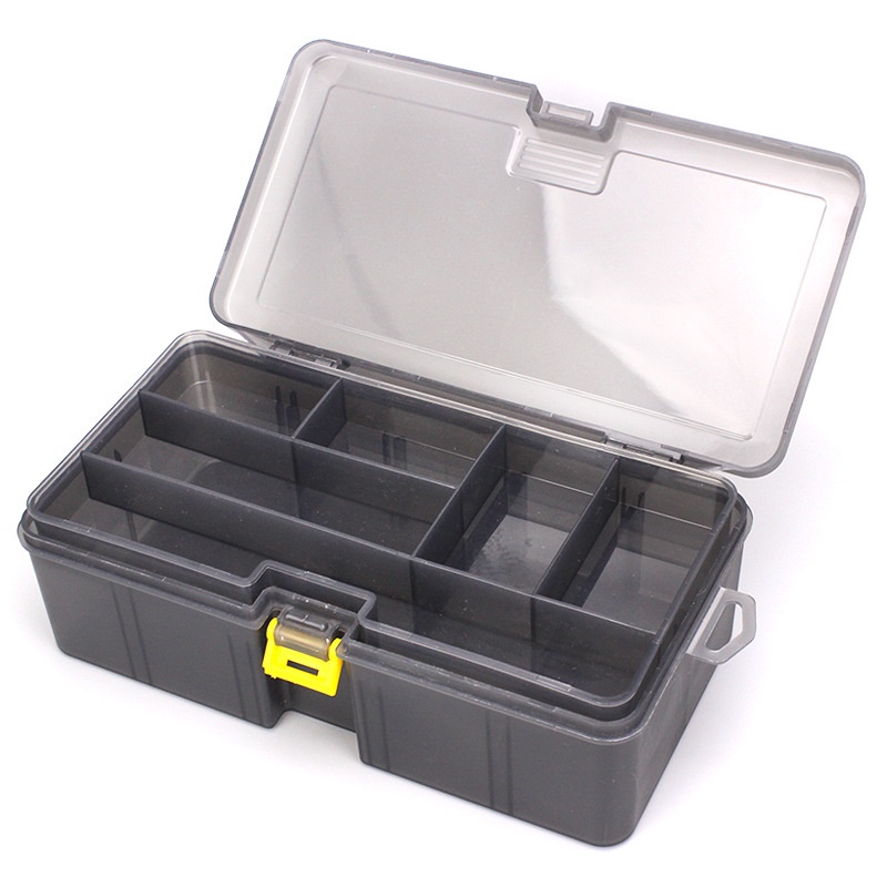 Fishing Tackle Box Lure Box Double Layer Tebal PP Umpan Aksesoris Tool Box Tackle Box Organizer Untuk Memancing