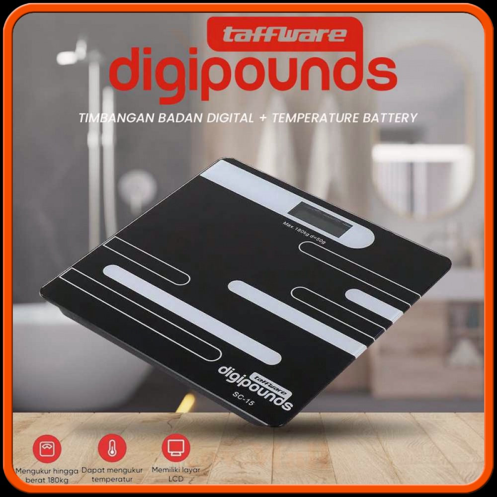 Taffware Timbangan Badan Digital + Temperature Battery Version SC-15