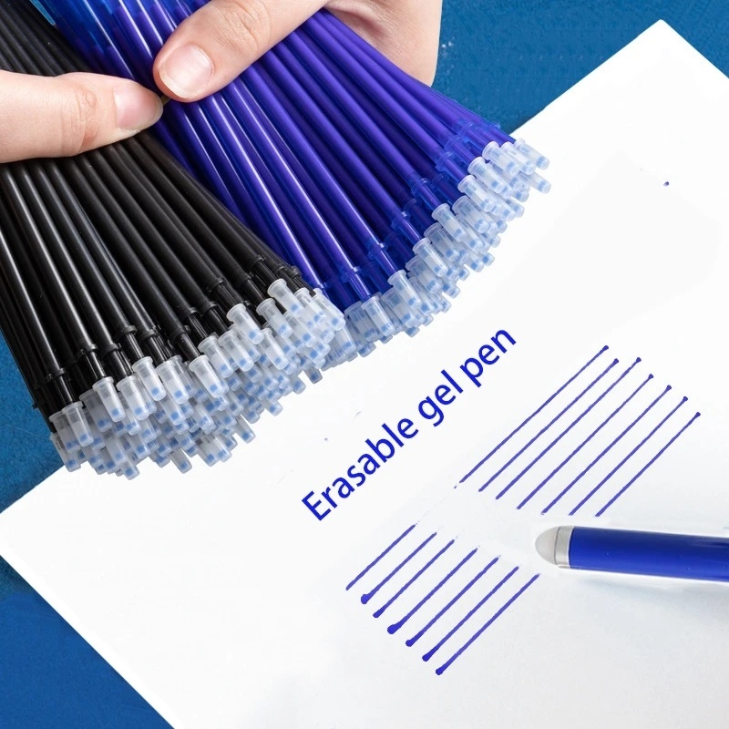 20pcs 0.5MM Signature Pen/Transparan Core Needle Tube Erasable Refill Tinta Hitam/Biru Perlengkapan Kantor Sekolah Menulis Alat Tulis