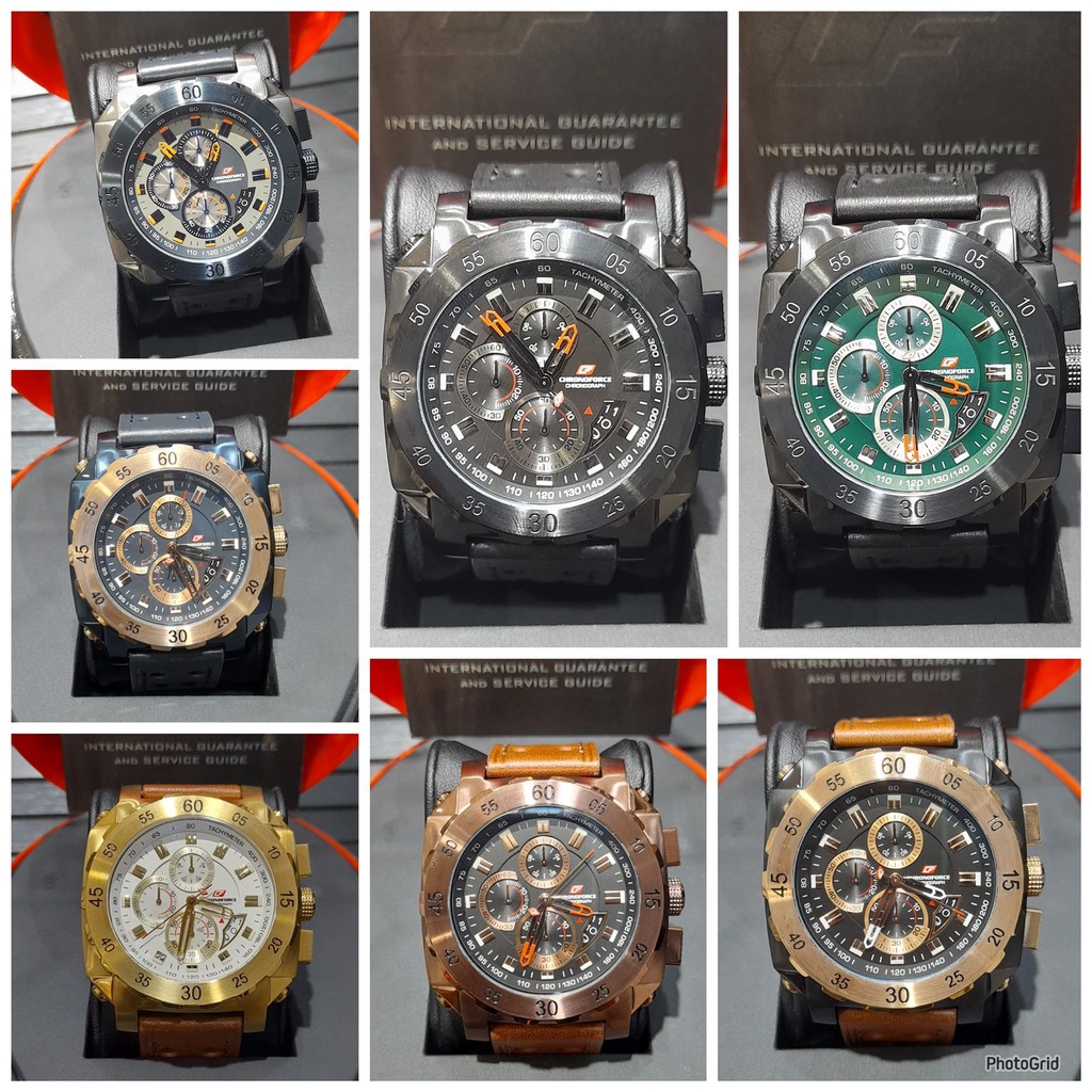 JAM TANGAN SPORT PRIA CHRONOFORCE 5221 KULIT ORIGINAL BIG SIZE