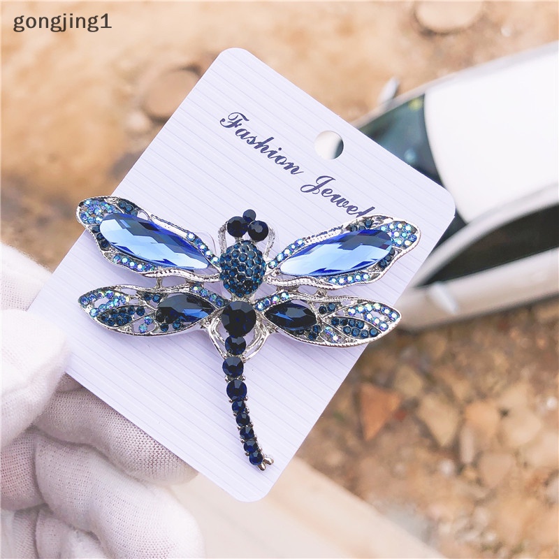 Ggg Capung Berlian Imitasi Bros Perhiasan Vintage Kristal Brooch Pin Aksesoris ID