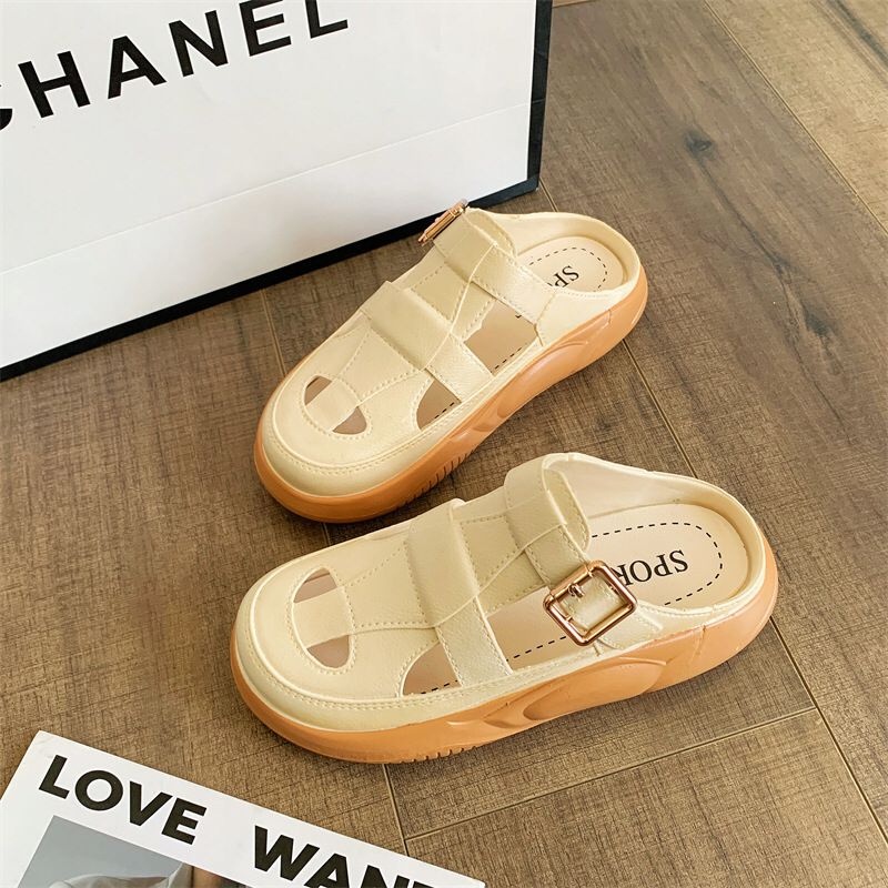 TOPGROSIR TG1743 Sandal Slop Tulang Wanita Import Korean Mixed Warna Pengikat Samping Style Kekinian