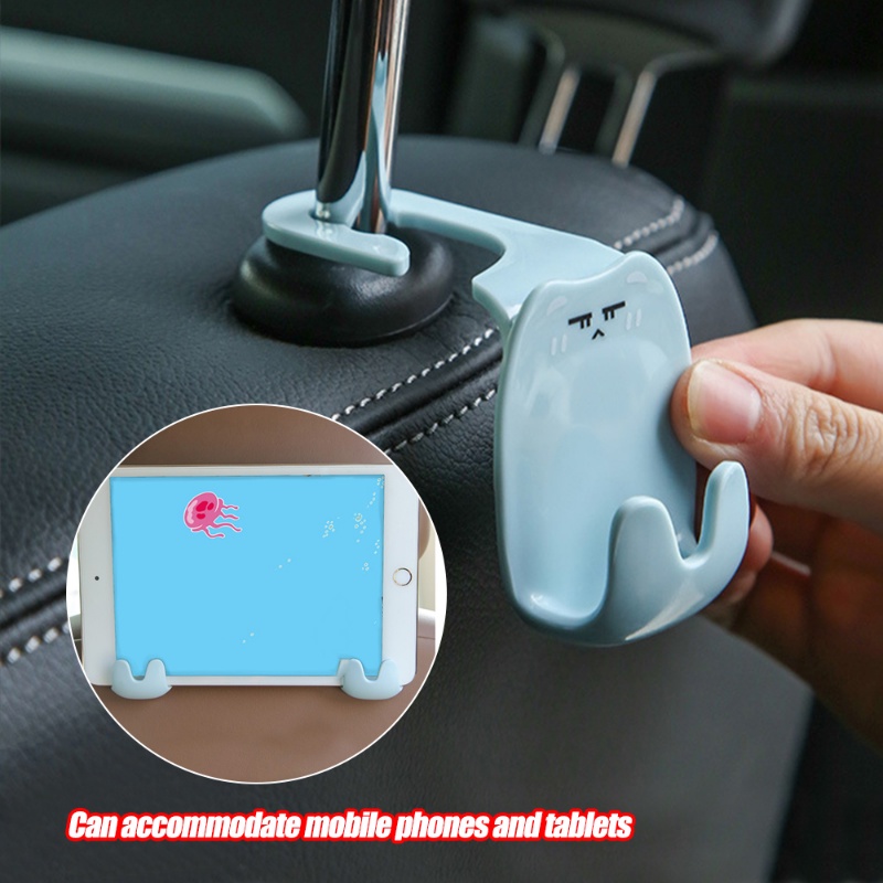 2pcs Kartun Kait Kursi Belakang Mobil Punggung Gantung Mount Hanger Organizer Handbag Penyimpanan Hooks Holder Auto Interior Aksesoris