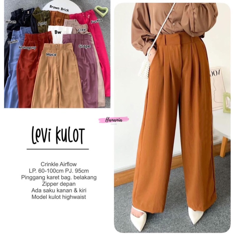 LEVI KULOT By HANANIA | Crinkle Airflow kulot kekinian