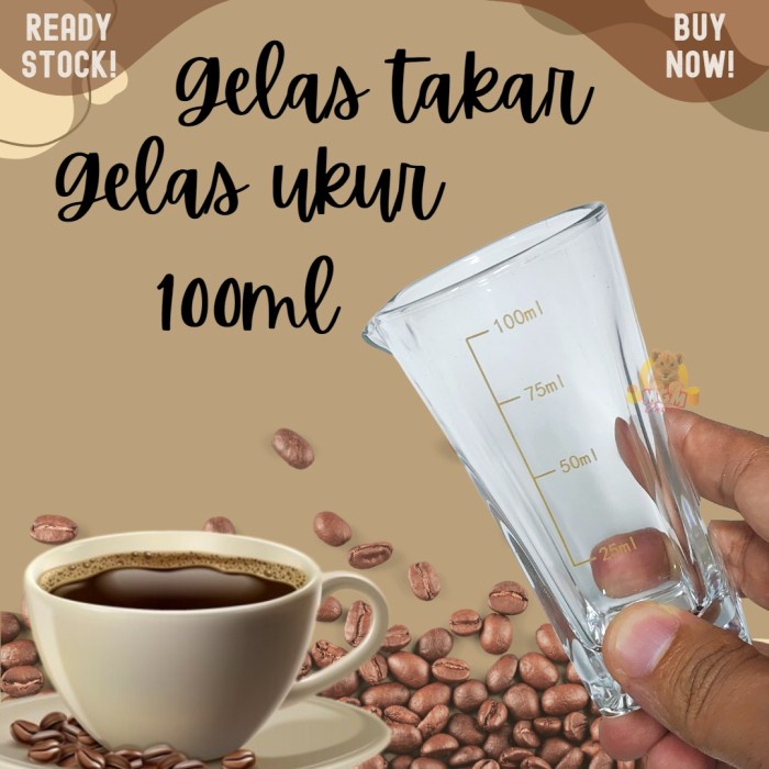 gelas Ukur kaca 100ml gelas takar 0.1L Takaran mini bubble tea gula