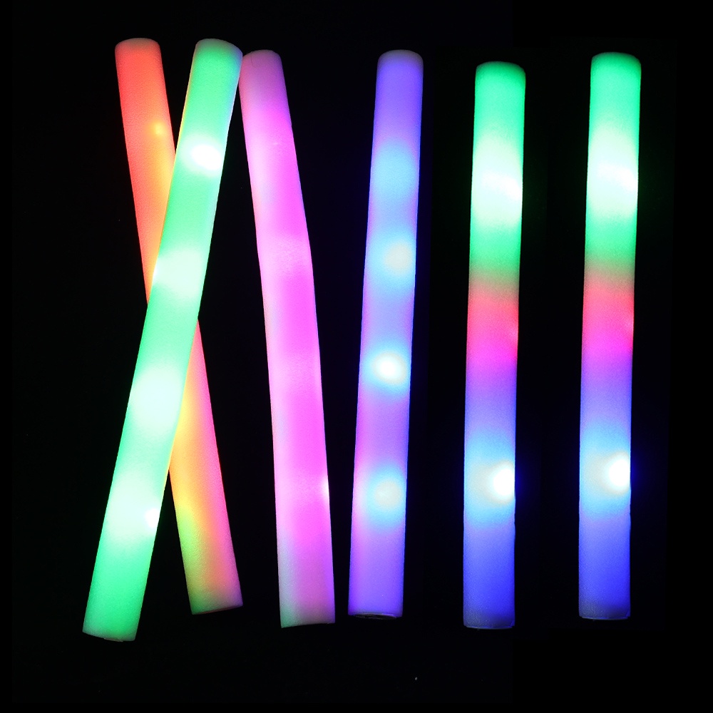 Led Foam Cheer Tube/Stik Lampu Kedip Ceria Pesta/Tiang Lampu Tongkat Spons Multicolor/Glow Sticks Warna Warni/Glow in the Dark Light Props Suasana Konser