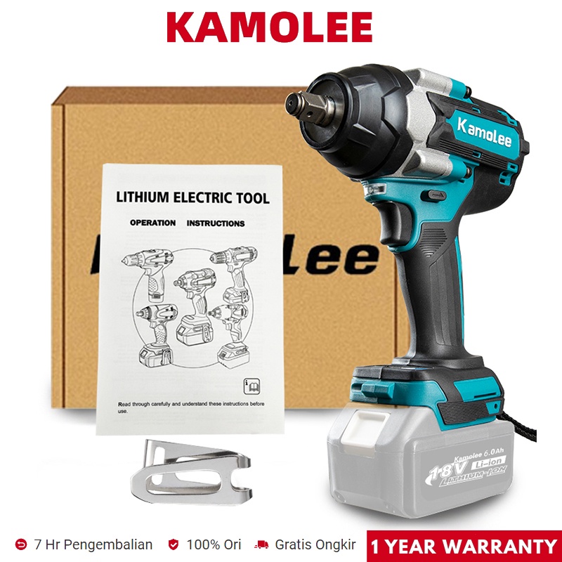 Kamolee DTW700 1800N.m 1/2'' High Torque Electric Wrench 【Compatible With Makita/JLD Batteries】