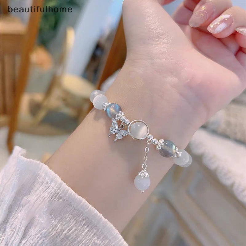 {beautifulhome} Fashion Korea Imitasi Opal Gelang Sederhana Liontin Gelang Ins Moonstone Kristal Manik Bulan Liontin Gelang Perhiasan Hadiah.