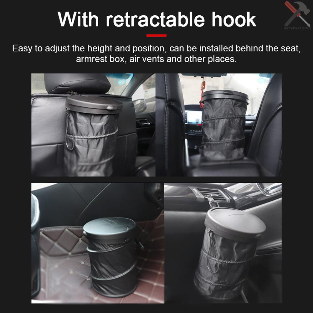 Tempat Sampah Mobil Dustbin Auto Trashes Can Folding Storage Organizer Kapasitas Besar Dengan Tutup Untuk Mobil Kendaraan Truk SUV