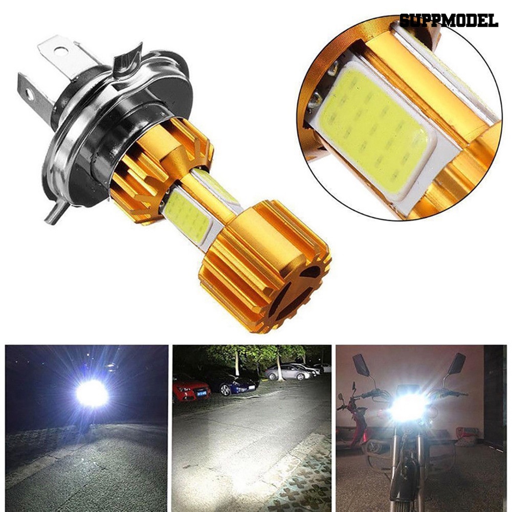 [SM]1Pcs 12v LED Motor H4 COB Super Terang Headlight Bohlam Depan Lampu