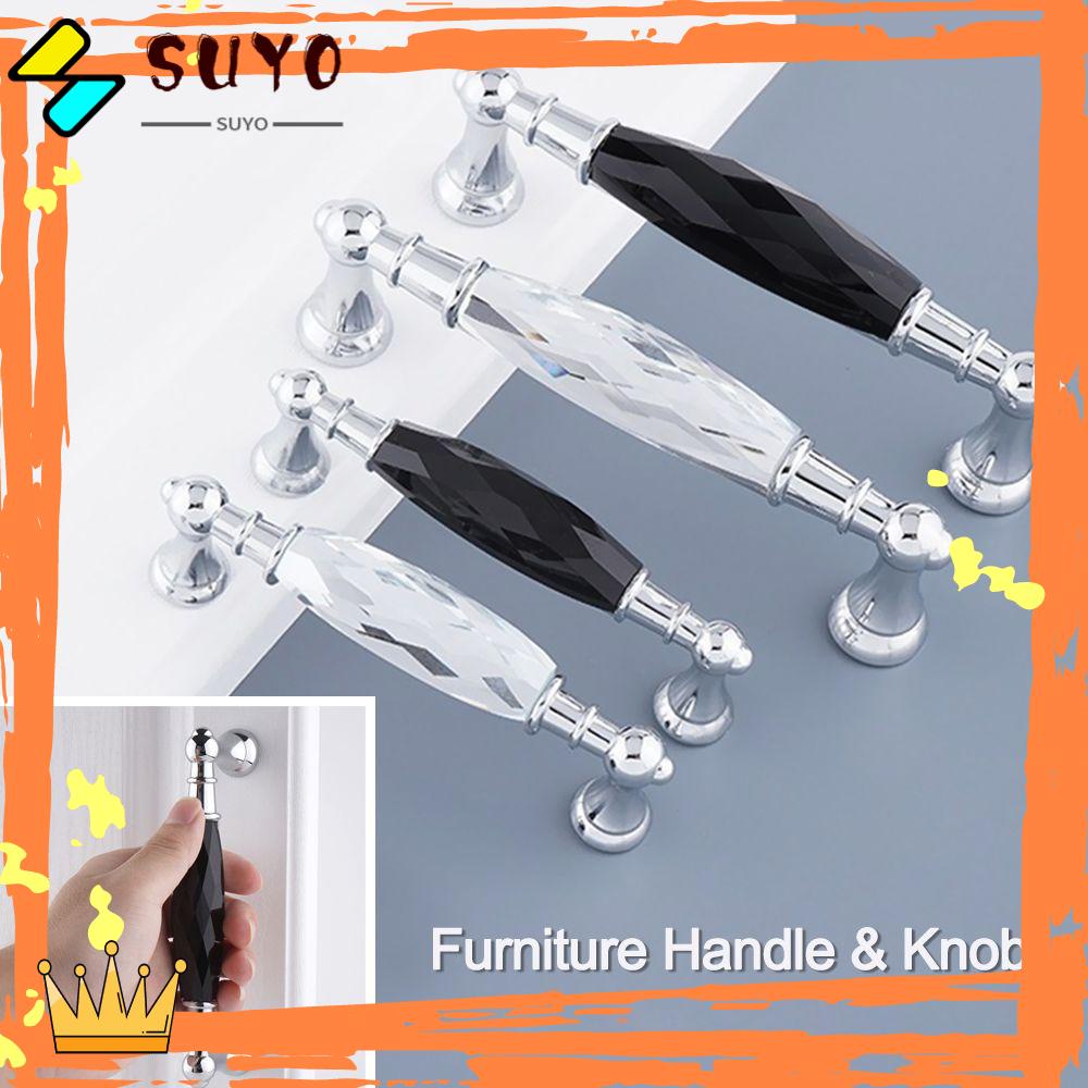 Suyo Crystal Handle Dapur Zinc Alloy Dresser Furniture Hardware Pegangan Lemari