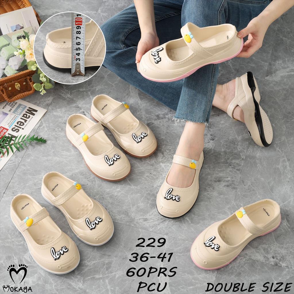 Sandal Slop Jelly Wanita Ban Love Platform Tebal Super Cantik Empuk Keren Casual Trendy Import Mokaya / Size 36-41 (229)