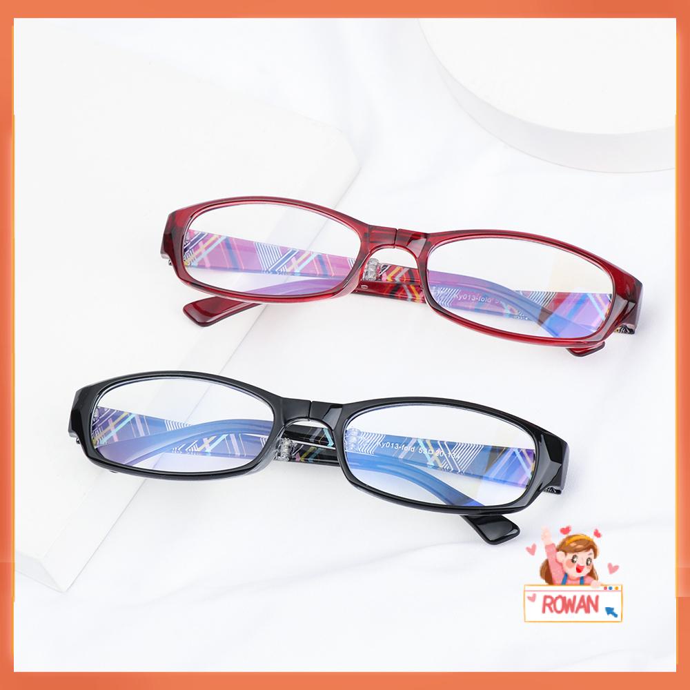 R-flower Kacamata Baca Lipat Wanita Pria Portable PC Frame Flat Mirror Eyewear