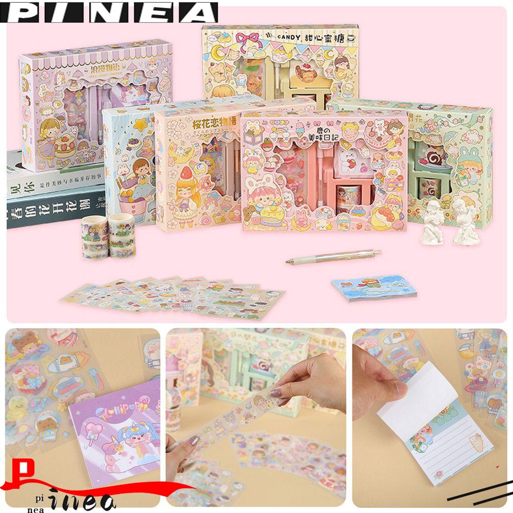 Stiker Hias Nanas Set Lengkap Dari Kotak Hadiah Akun Tangan DIY Bahan Perlengkapan Scrapbook Diary Stiker