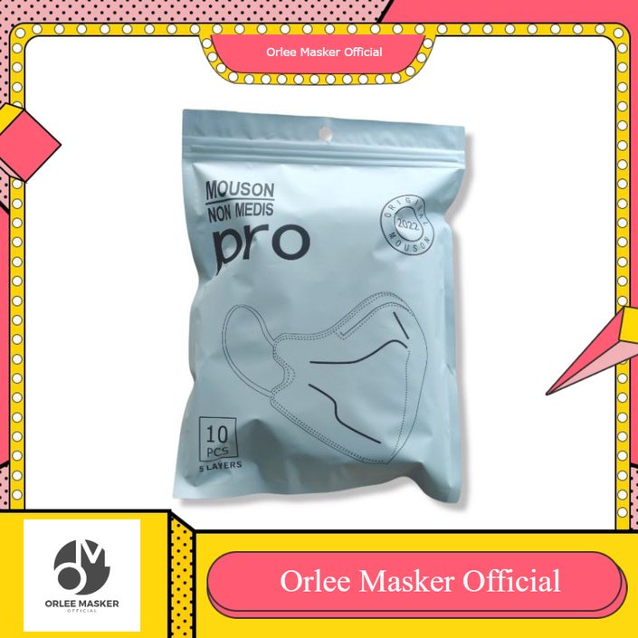 masker Kn95 pro Mouson 1 pack isi 10pcs (5ply), original, all warna, fashionable