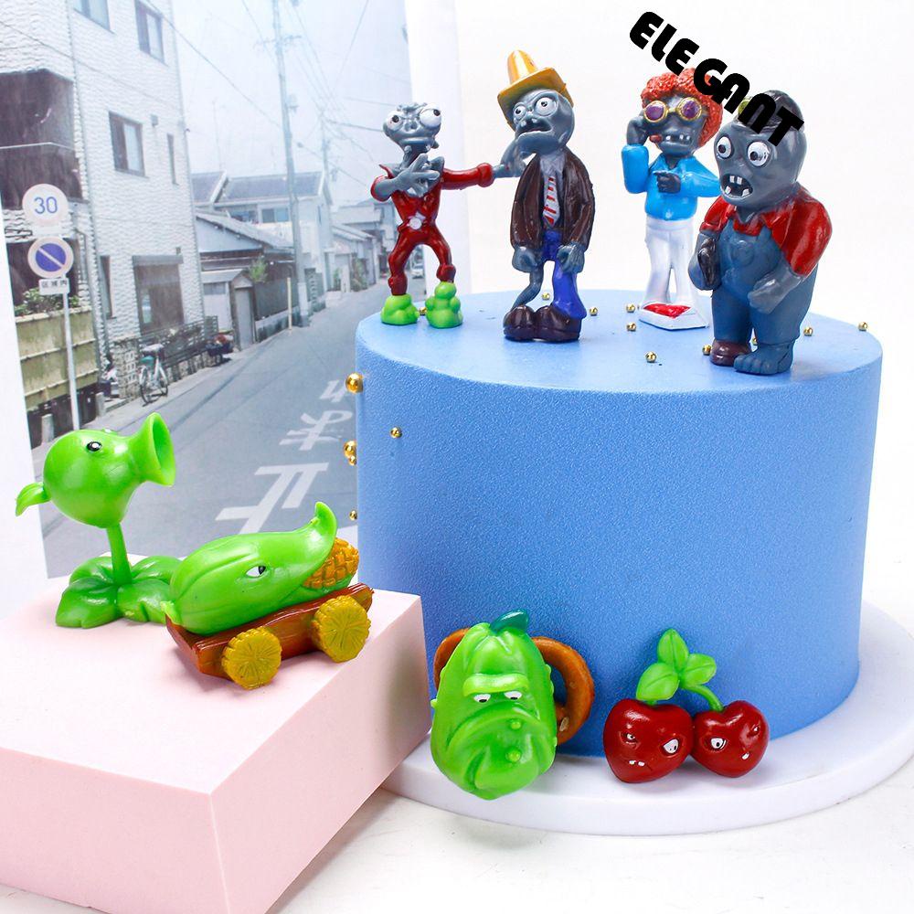 [Elegan] Plants vs Zombies Untuk Anak Mainan Angka PVC Winter Model Toy Cactus Launch Plants