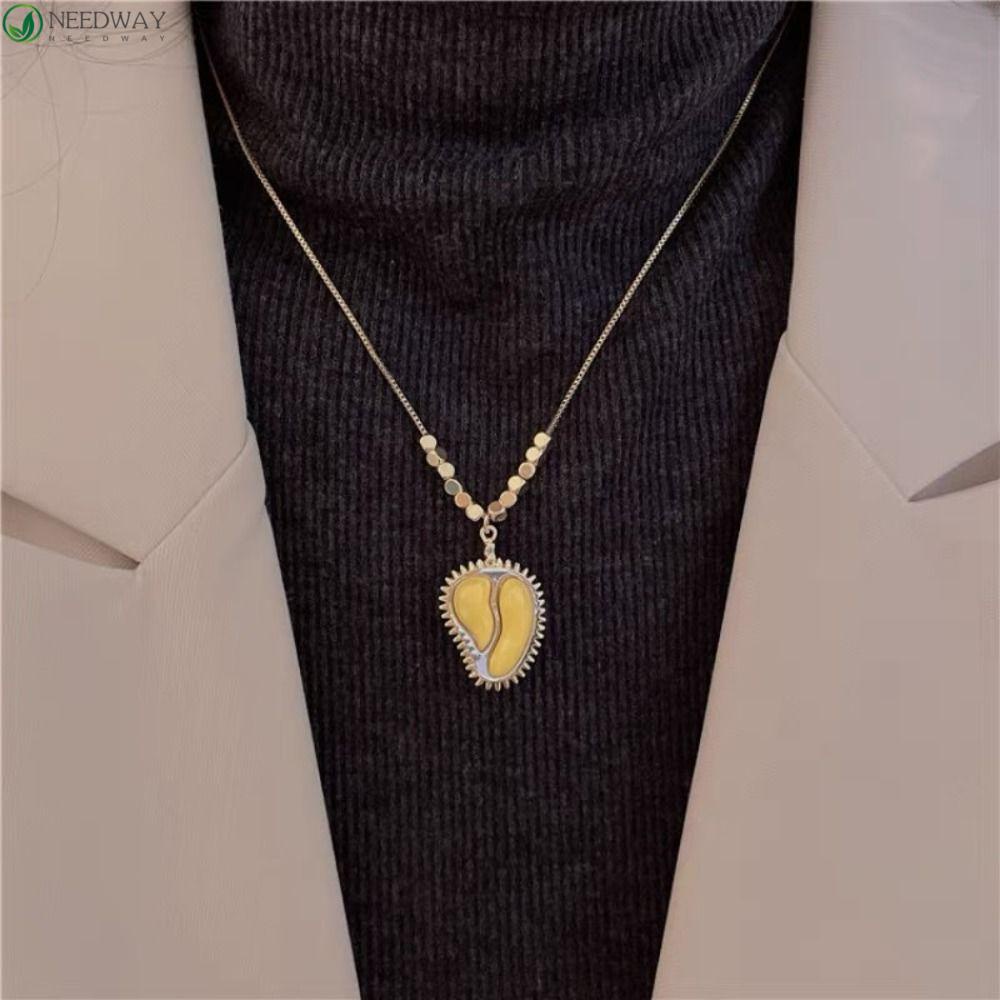 Needway Durian Liontin Menyegarkan Aksesoris Leher Emas Unik Alloy Fashion Kalung Untuk Wanita