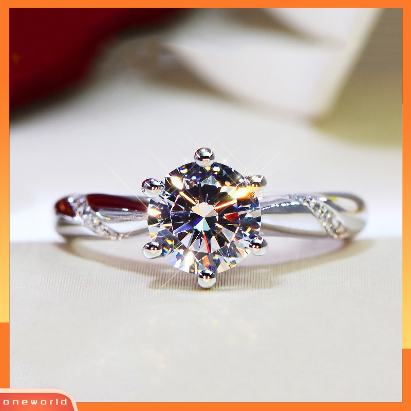 [ONR] Pt950 platinum Disepuh Imitasi grade D Karbon Tinggi moissanite Cincin Berlian Klasik Mikro Bertatahkan Delapan Hati Delapan Panah Dan Enam Cakar Cincin Wanita