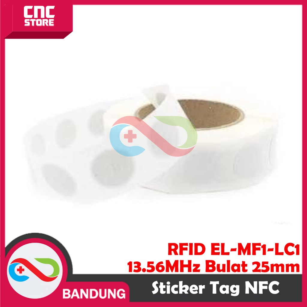 RFID EL-MF1-LC1  13.56MHz 1K Label Sticker Tag NFC Stiker 13.56 MHz 25mm BULAT ROUND