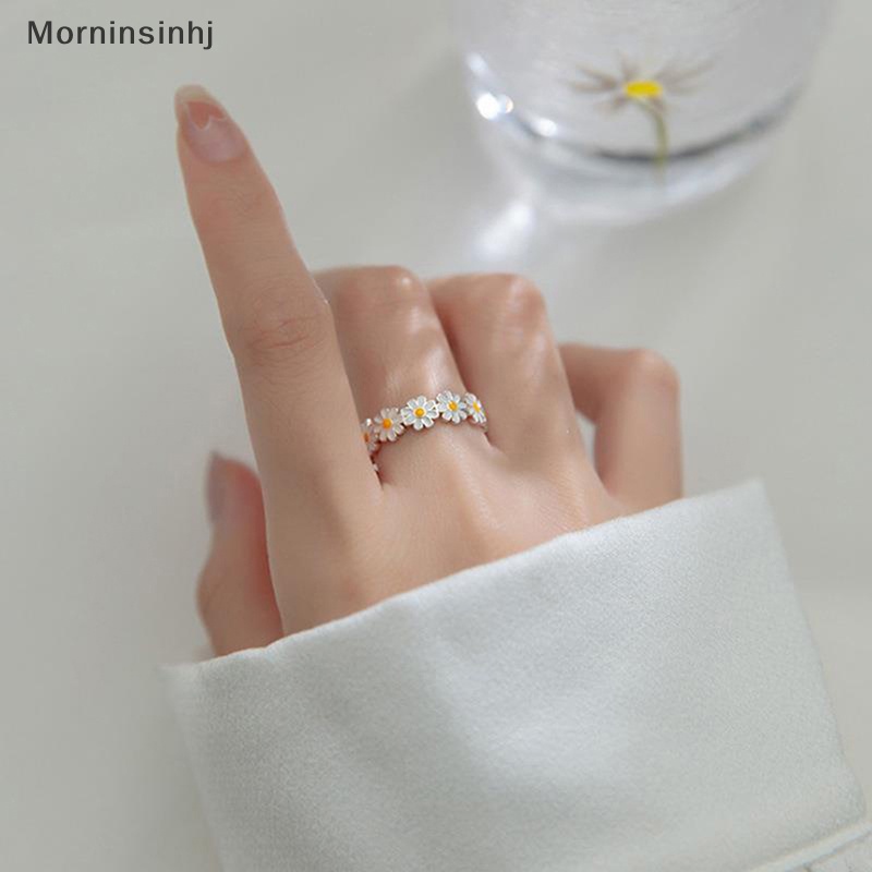 Mornin Vintage Daisy Flower Rings Untuk Wanita Lucu Flower Ring Adjustable Open Finger Ring Cincin Pertunangan Pernikahan Tren Perhiasan Perempuan id