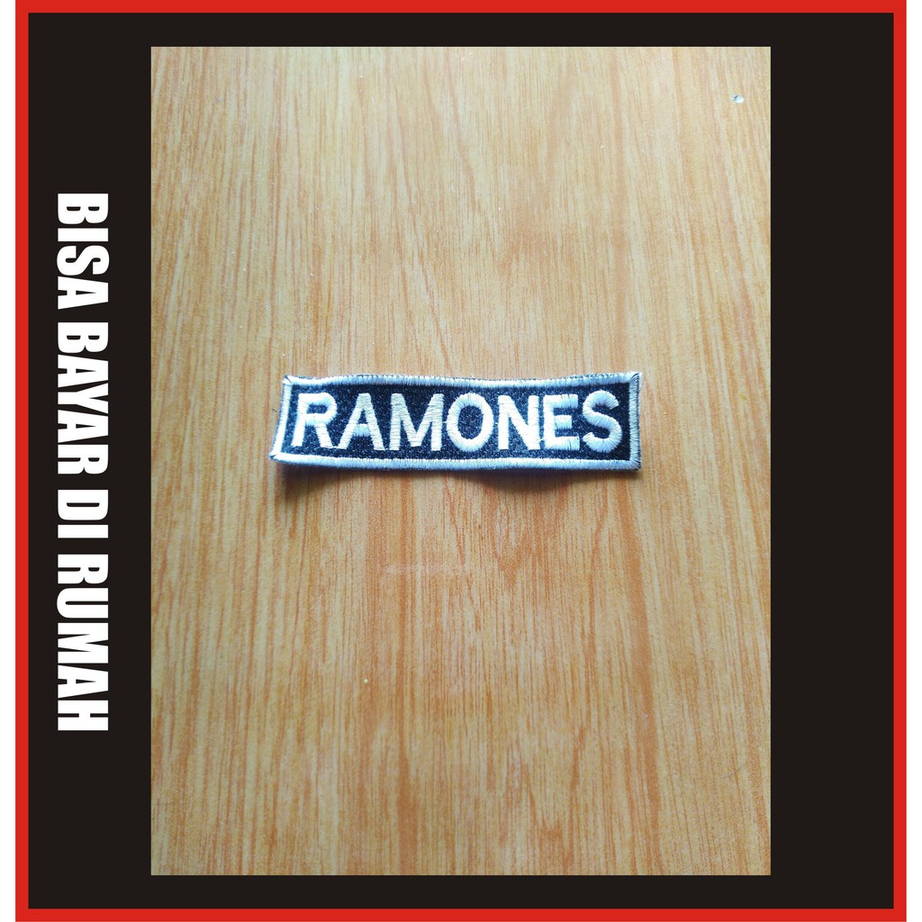 Bordir Patch Emblem Bordir Mini Kecil Murah Band Metal Punk Hitam Untuk Jaket Keren Ramones Kotakbis